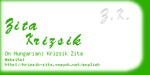 zita krizsik business card